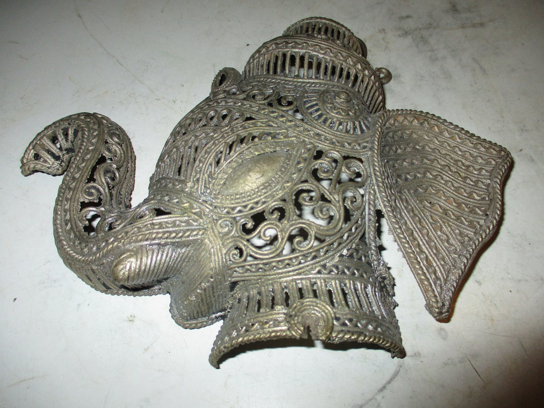Elephant Head Wall Decor in Style of Silver Filigree Fun Etsy