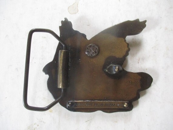 Eagle and rabbit Bergamot Brass Belt Buckle - 2.75