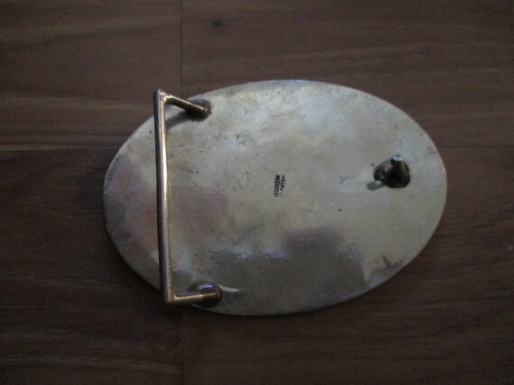 Sunburst belt buckle - fun 3.5" oval form of mixe… - image 3