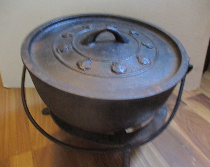 Antique Cast Iron Bean Pot /dutch Oven/soup Pot With Lid and Etsy