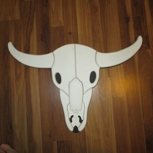 Longhorn Cow Skull - Unusual hanging cut wood form 25" across at horn tips - For situations when a real skull won't do - Texas Longhorn Chic