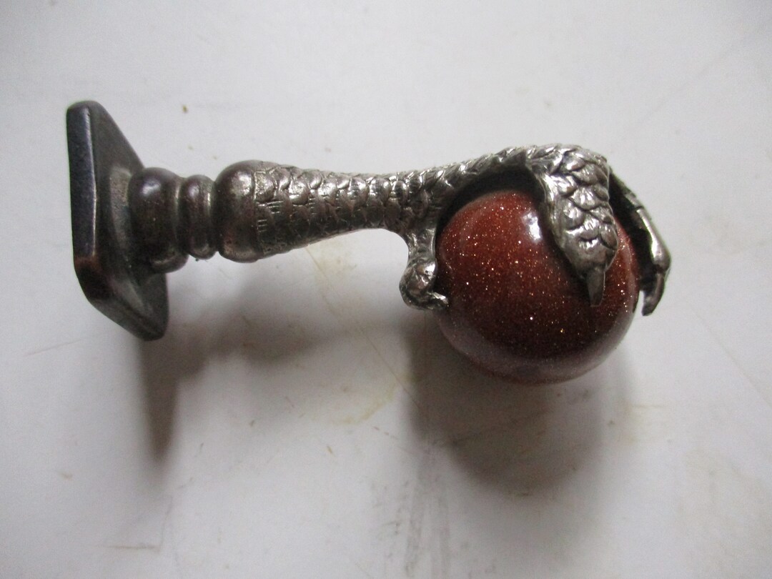 Victorian Ball and Claw Wax Seal 1880s Silver Wrapped Iron Form W .75