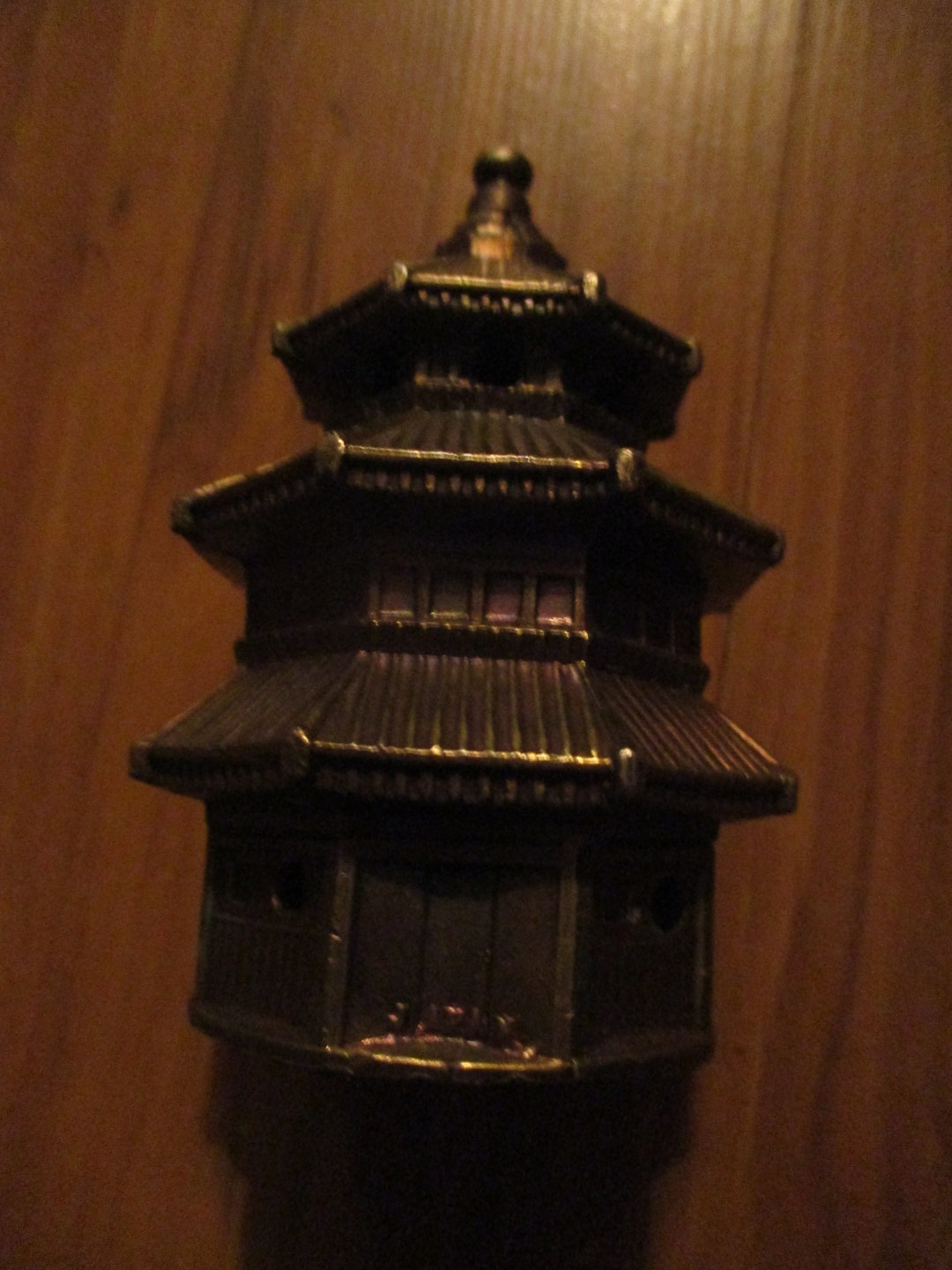 Brass Pagoda Incense Burner Cover for Cones or Sticks Through Chimney