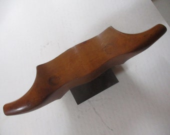 EC Atkins & Co. Draw Knife Plane Block  -  3.5" fixed position blade form- for use or decor 11.5" wide carved wood handle