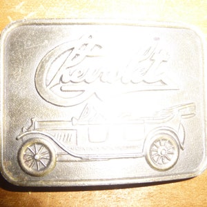 Bronze Belt Buckle - Chevrolet Text and Antique Coupe- 2.75&quot; x 2&quot; form  - Great details - Classic Car lLovers must