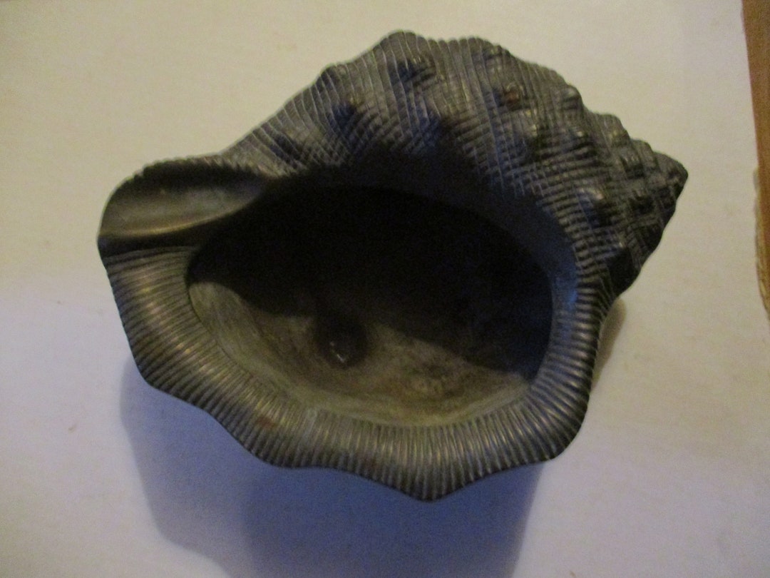 Brass Conch Seashell Planter or Bowl - Unusual Large Cast Brass Form of ...
