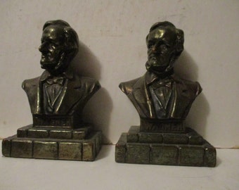Composer Richard Wagner Bookends - 5.5" high x 3.5" wide x 2.5" deep - great details - rare forms by Armout Bronze