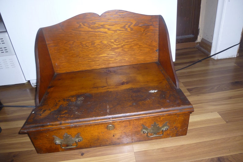 Antique Cash Drawer Or Lectern Podium Standing Desk W Fun Form For Home Office Great Storage And Decor Item