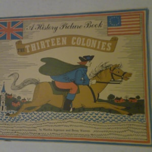 The Thirteen Colonies - US History Coloring Book - 1973 RanchGate Studio- Adult or Child -32 pages of detailed fun