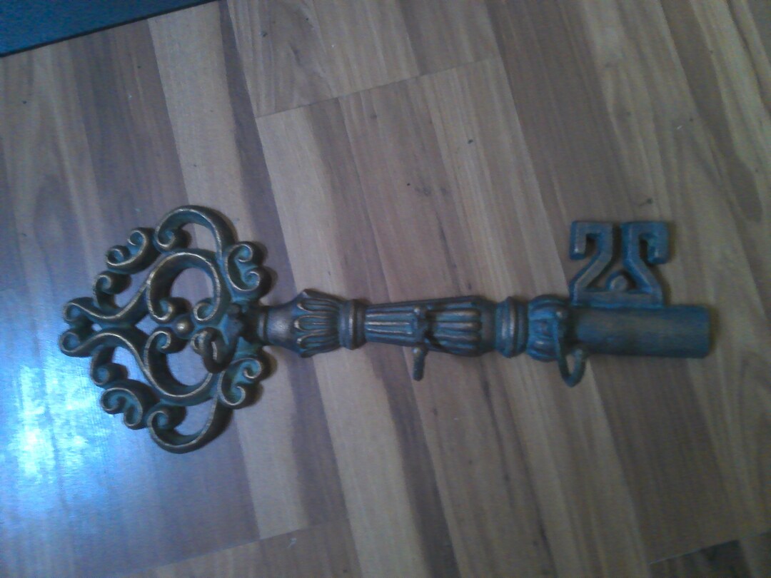 Skeleton Hand Coat Rack Skeleton Key Shaped COAT Rack - Large Vintage Cast Iron 3 Hook Form ...
