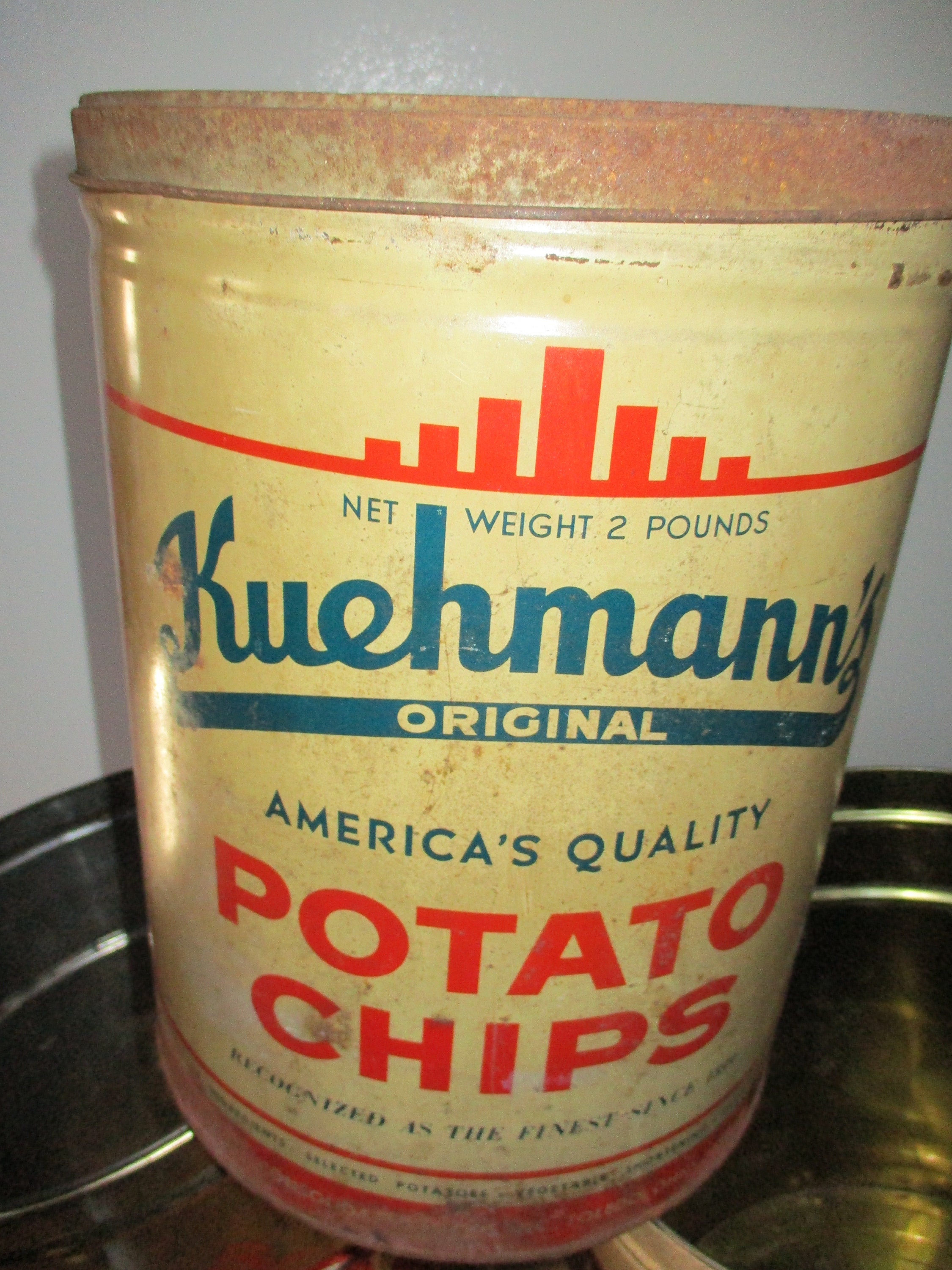 貴重！MUSSER'S POTATO CHIPS 缶アメリカンアンティーク Vintage Musser's Charles Chips - Original Potato Chip - 1 Lb