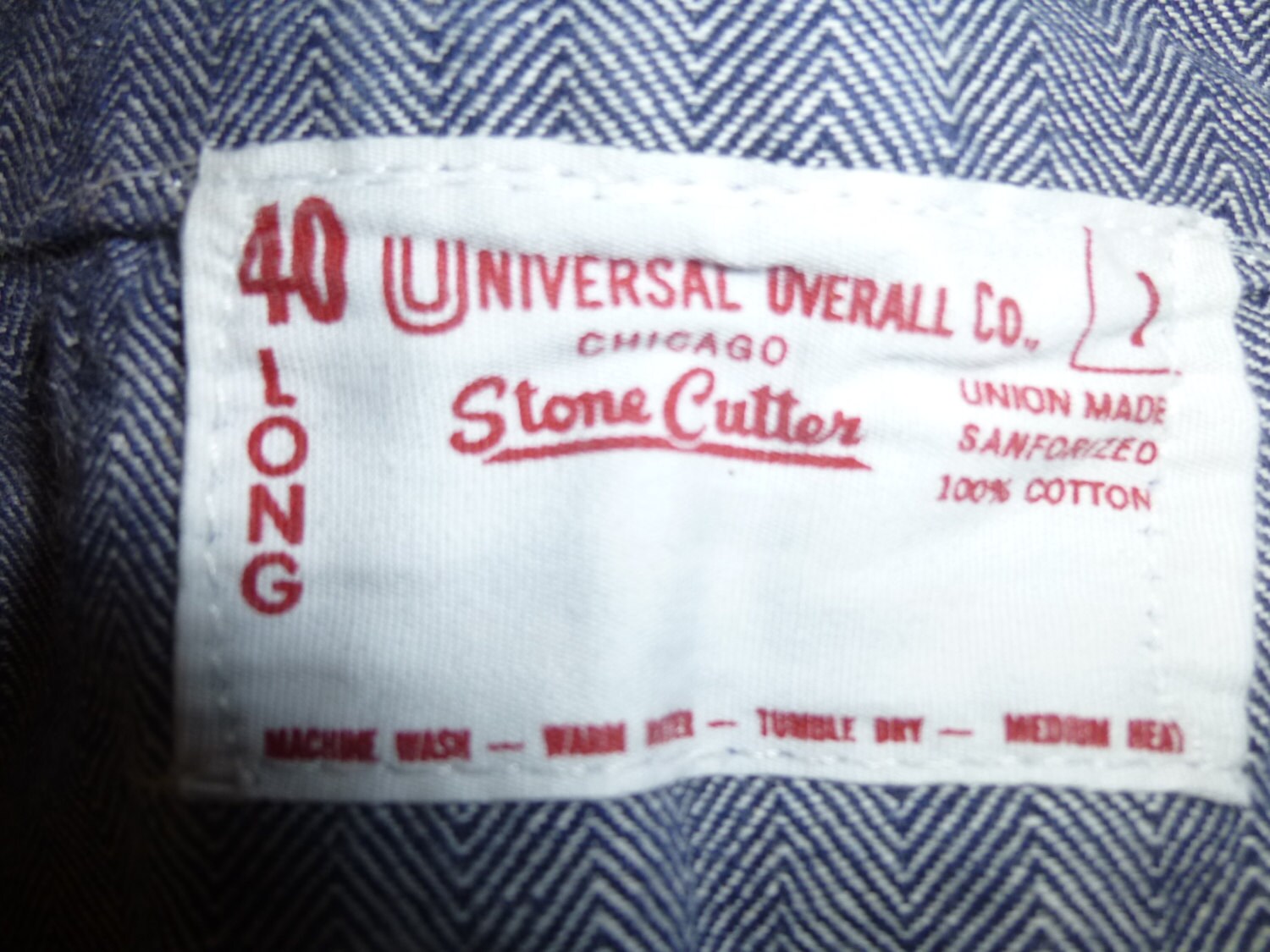 Universal Overall Co - 40 Long - Stone Cutter Herringbone