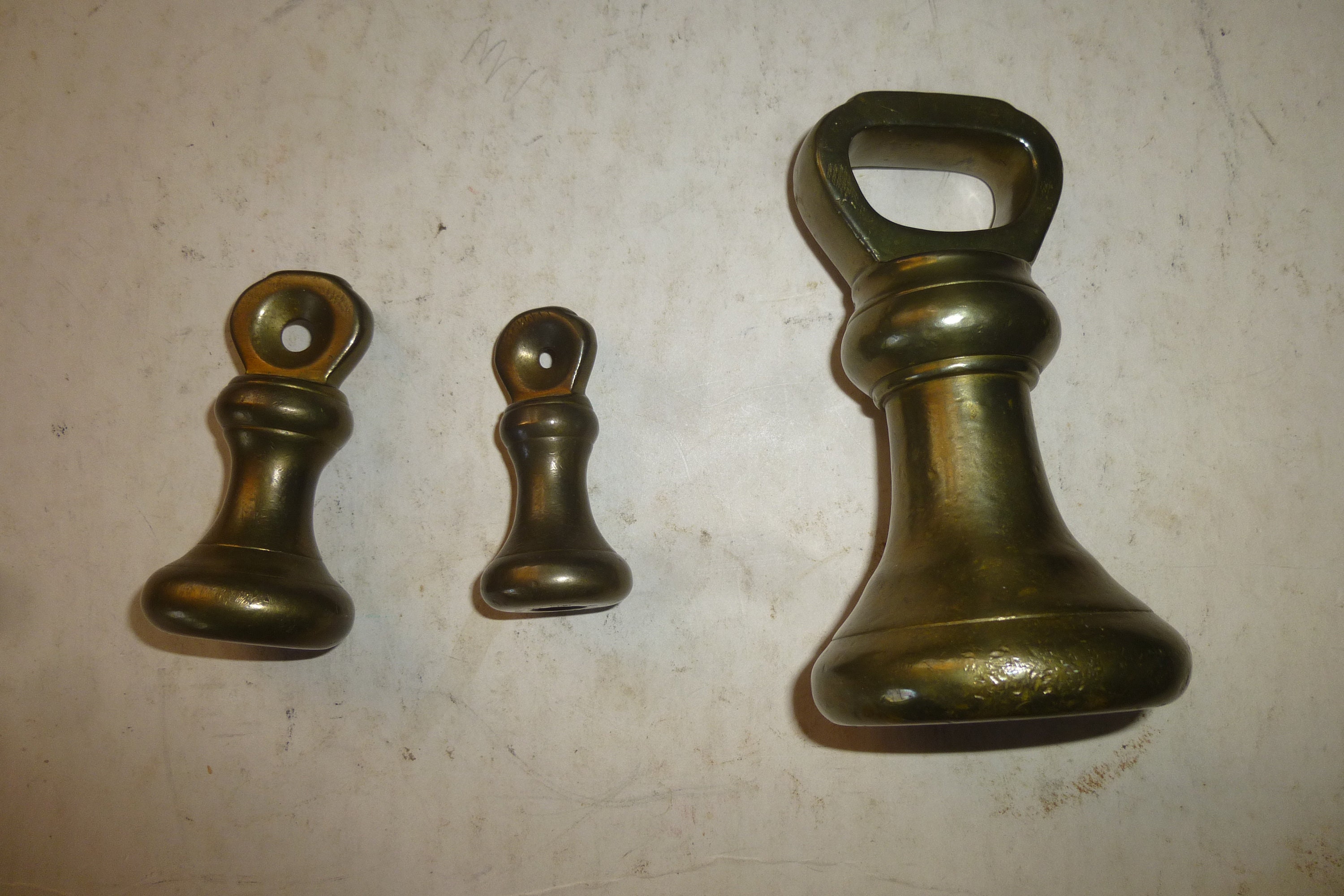 Antique Brass Weight Set Large 2 Lb Form w/ .5 and .25 lb Etsy
