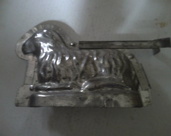 Paschal(?) Chocolate Candy Mold - sheep or lamb Shaped Form - Easter Perfect - Rare and unusual form - 8.5" x 7.5" x 2.75" thick