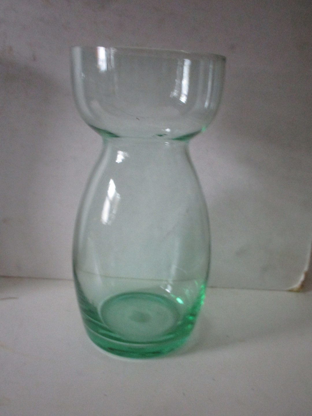 Glass Hyacinth Bulb Forcing Vase Green Glass Form With Upper Etsy