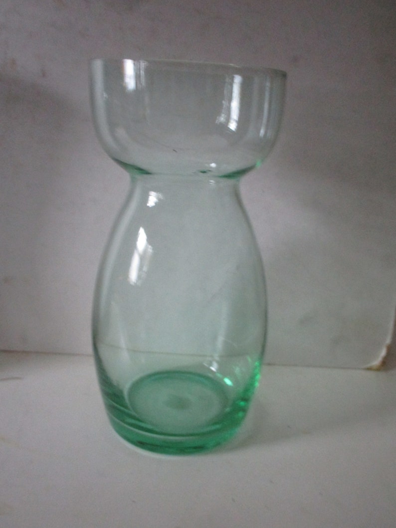 Glass Hyacinth Bulb Forcing Vase Green Glass Form With Upper Etsy