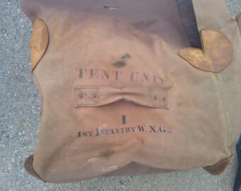 1964年製 AMEDD HOSPITAL LINENS SMALL CASE WW1 Era US Army Medical Department Bedding Case - Leather