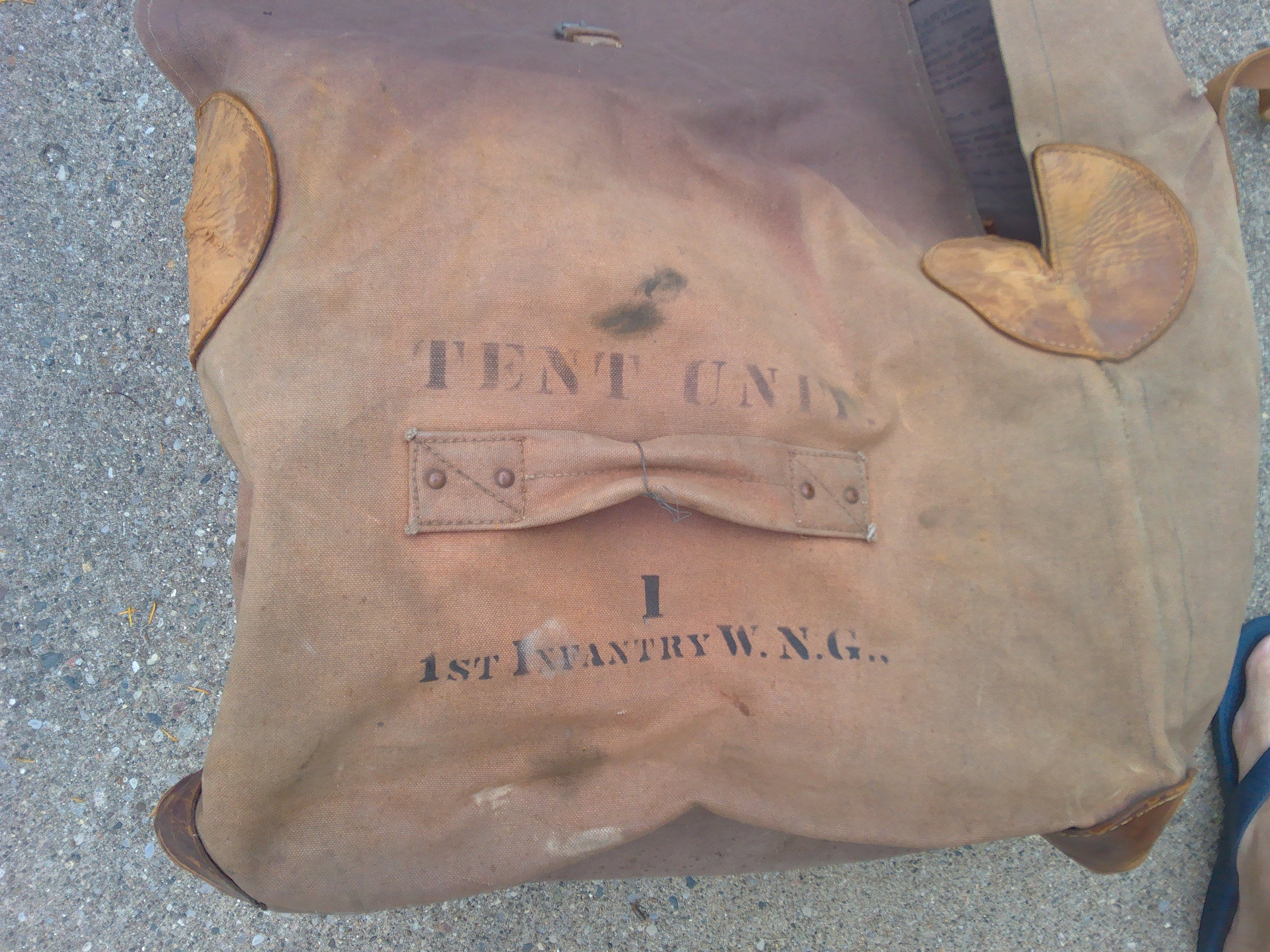 WW1 Era US Army Medical Department Bedding Case - Leather