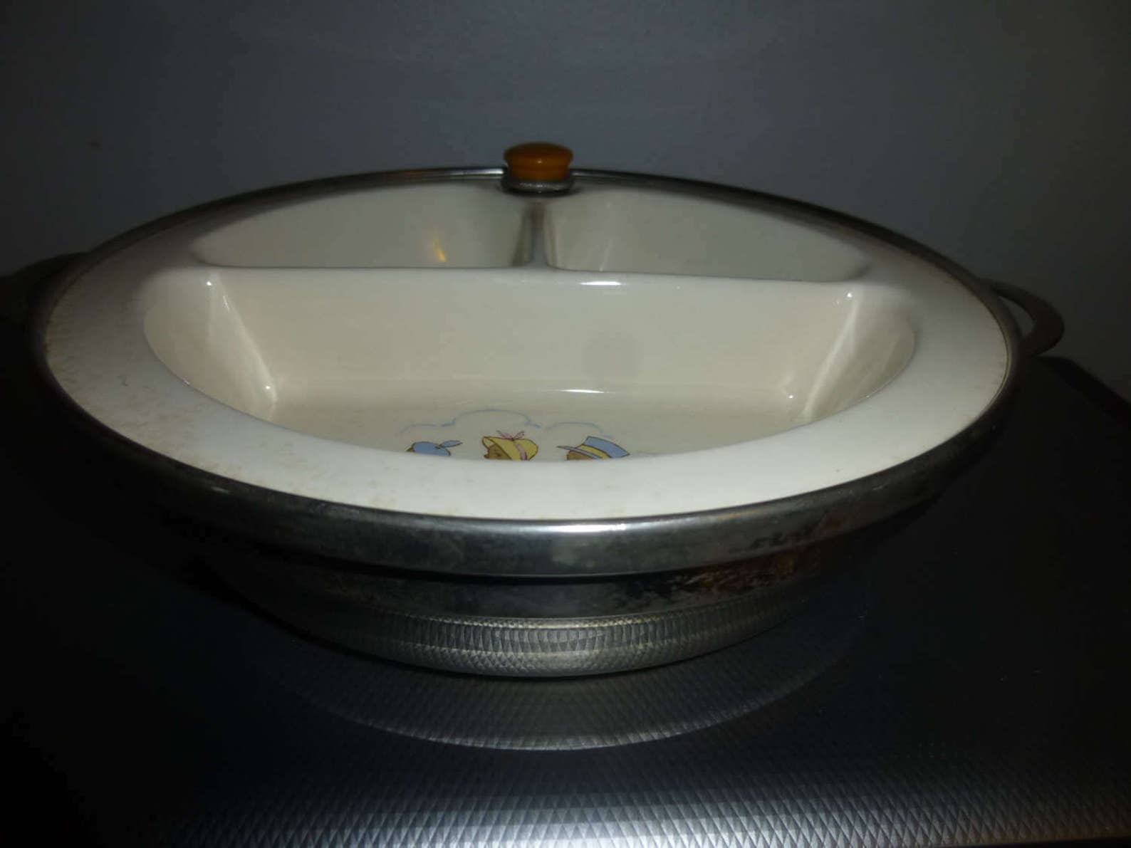 Vintage Excello Heated Baby Dish 3 Section Ceramic Bowl With Etsy