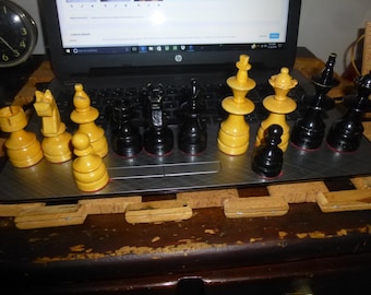 Antique handcarved wood chess pieces - SOLD INDIVIDUALLY - pick color and character when ordering - 1 of each kind - first come first serve