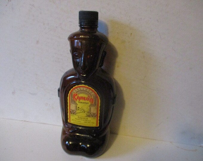 Funky Vintage Kahlua Liquor Bottle 1960s Mayan Statue Mexico 11 Tall X