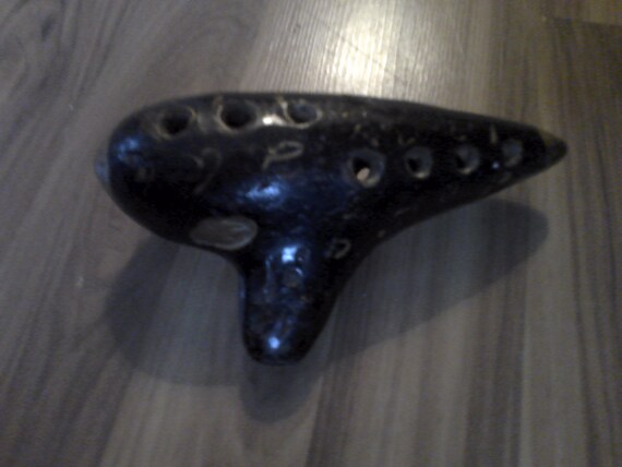 Antique Ocarina Whistle Flute Ceramic 11 Hole Form by GB W 1921