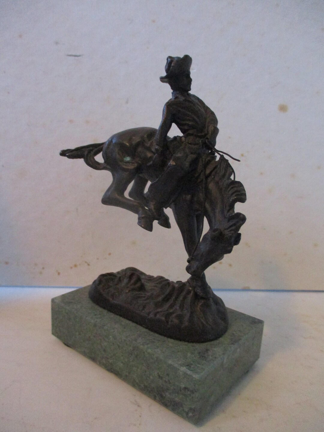 Bronze Cowboy on Bucking Horse Figurine Andrea by Sadek Bronze on