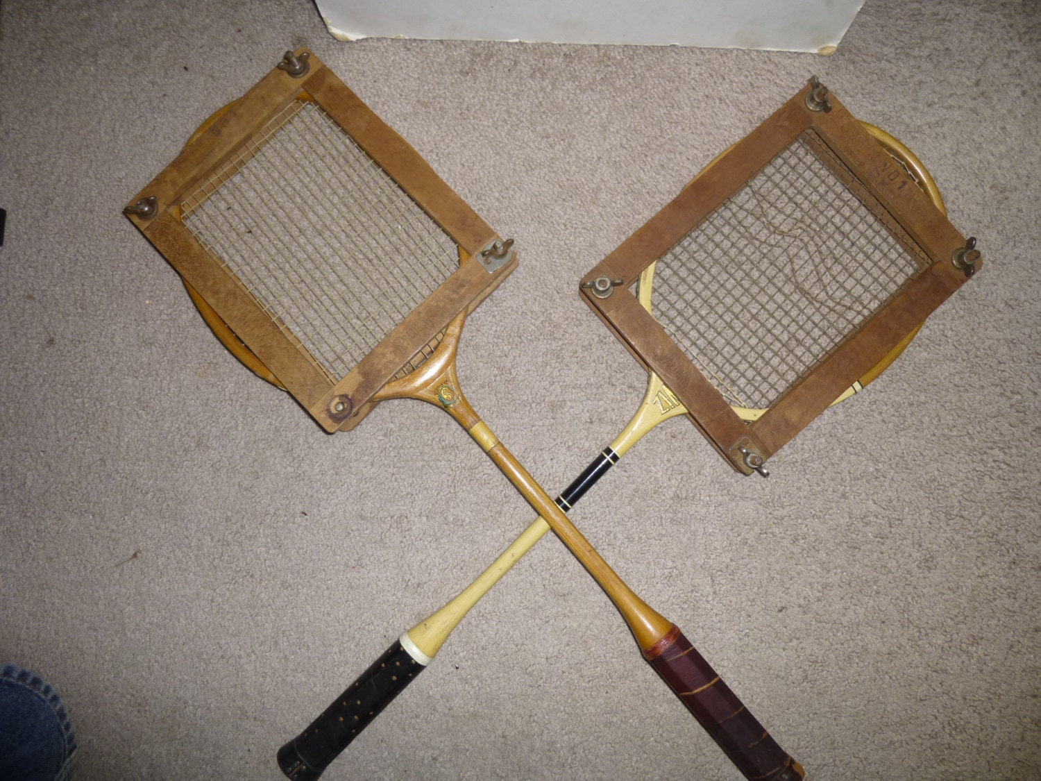 Antique Badminton Rackets Set of 2 by Slazengers of Canada Etsy