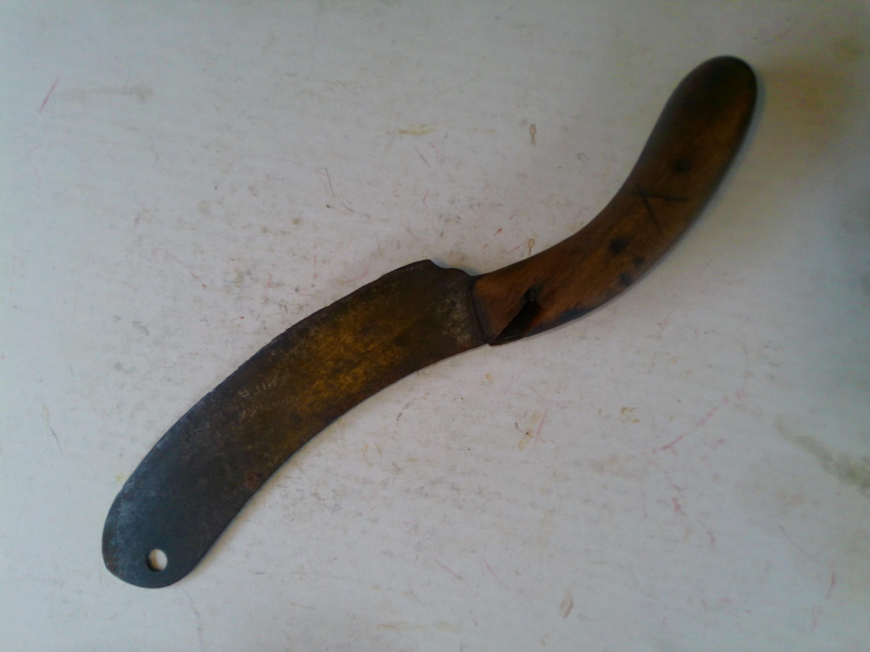 Tobacco or Beet Machete - antique farming tool - Very Sharp rounded curve