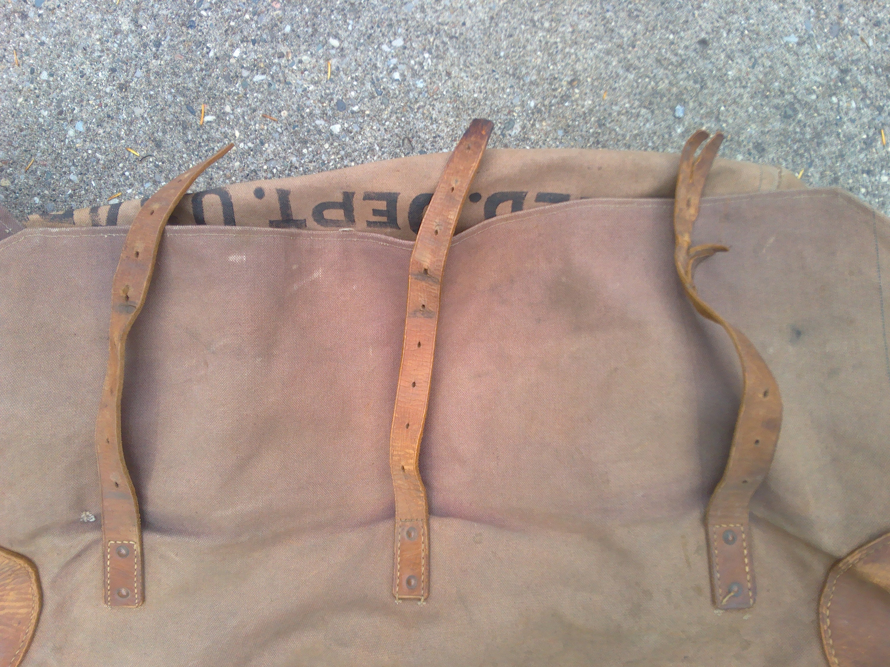 WW1 Era US Army Medical Department Bedding Case - Leather