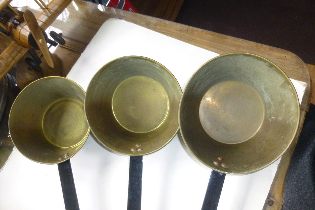Set of 3 Vintage Iron Handled Copper Dippers/ladles-- 20/24/28 Oz -eye ...