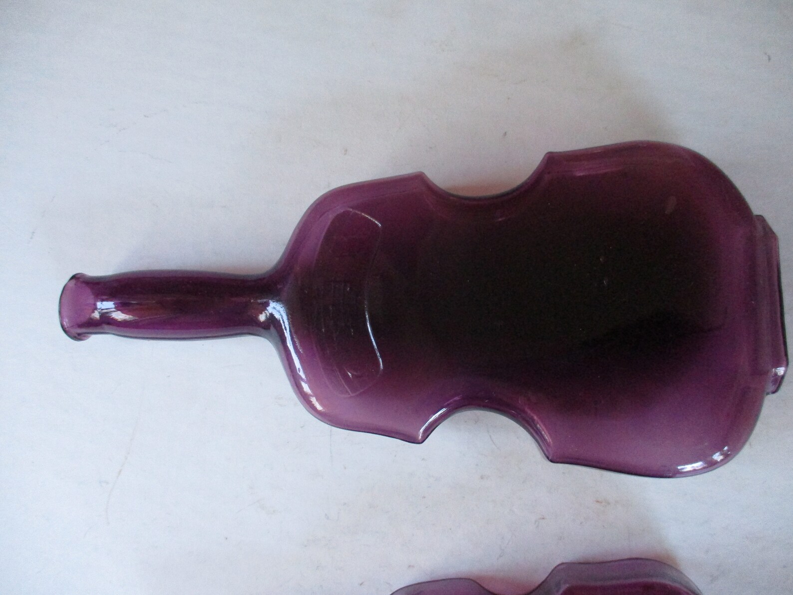 Purple Glass Violin shaped bottles set of two 9.75 Etsy