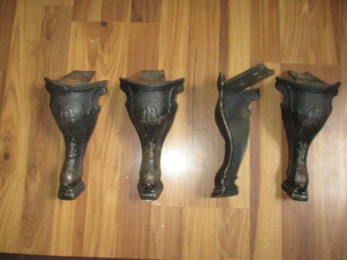 Antique Cast Iron Footstool Legs Set of 4 for stools or low Etsy
