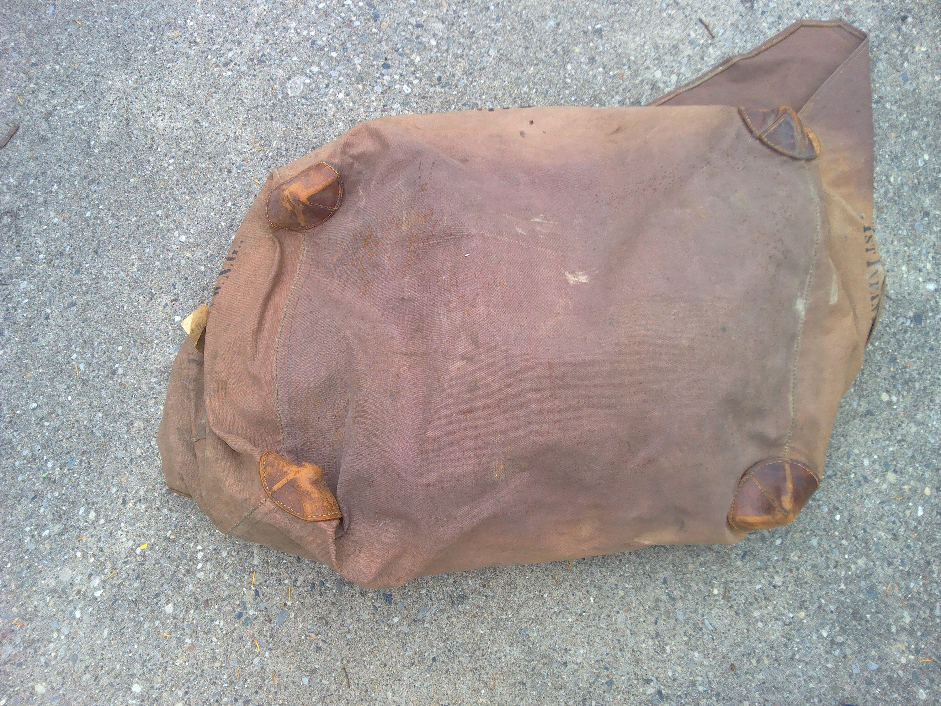 WW1 Era US Army Medical Department Bedding Case - Leather