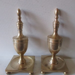 Best Vintage Harvin Company No. 1r And 1l Andirons/ Firedogs. for