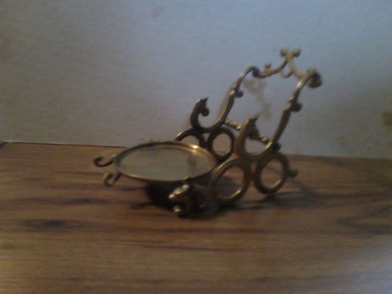 Calligraphy Ink and Brush or Pen  Stand - Lovely and unusual Hollywood Regency-Italian made form of inkwell stand  and brush or pen holders