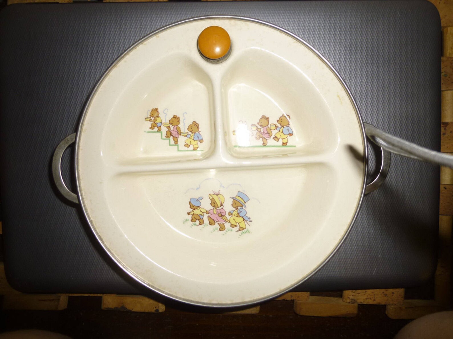 Vintage Excello Heated Baby Dish 3 Section Ceramic Bowl With Etsy