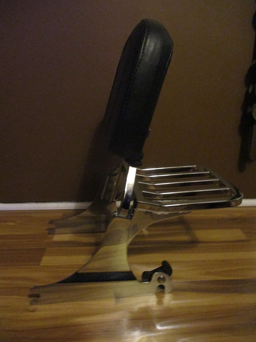 Harley Davidson Motorcycle Backrest and Shelf Tall Chrome Sissy Bar