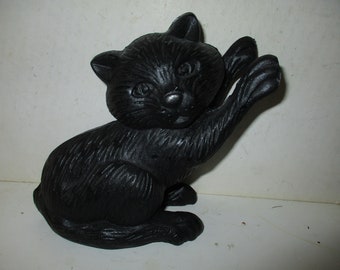 Cast Iron Cat Doorstop or Bookend - 5 LB form 6.75" high - great condition fun and functional cat or kitten lover decor - POSSIBLY Hubley