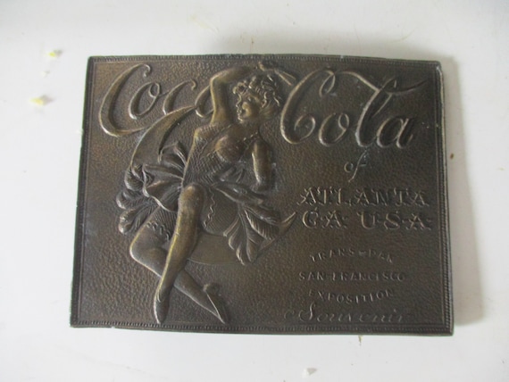 Coca-Cola Trans-Pan Exposition belt buckle - 3.6"… - image 1