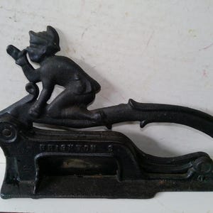 brighton tobacco cutter Industrial Antique Cast Iron Plug Cutter, #47678 tall x .75 in Antique Brighton No. 3 Cast