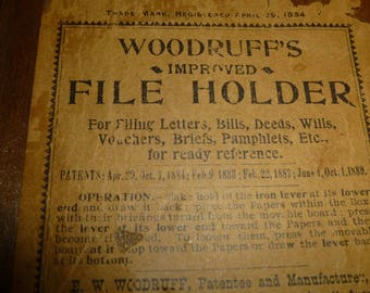 Woodruff's Improved File Holder- Rare 1880s form in excellent condition - Original Labels - Works like new