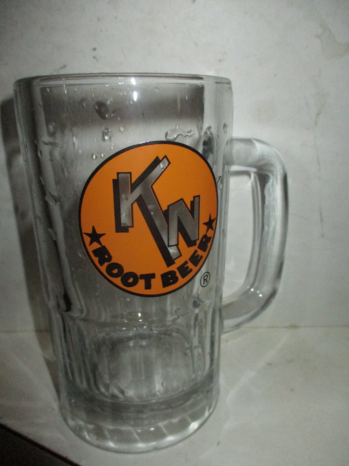 KN Root Beer Glass Mug 20 oz cast glass form advertising Etsy