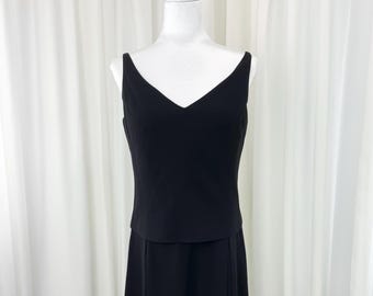Vintage 1960s Classy Mod Designer Button Back Rayon Crepe Mini Babydoll Dress L