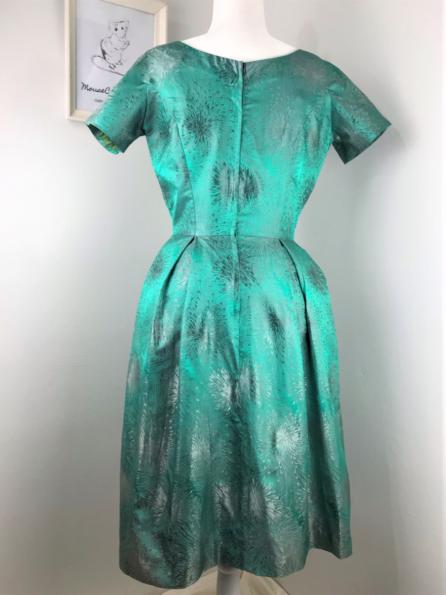 Vintage 1960's Mid-century Atomic Starburst Satin Cocktail Dress - Etsy