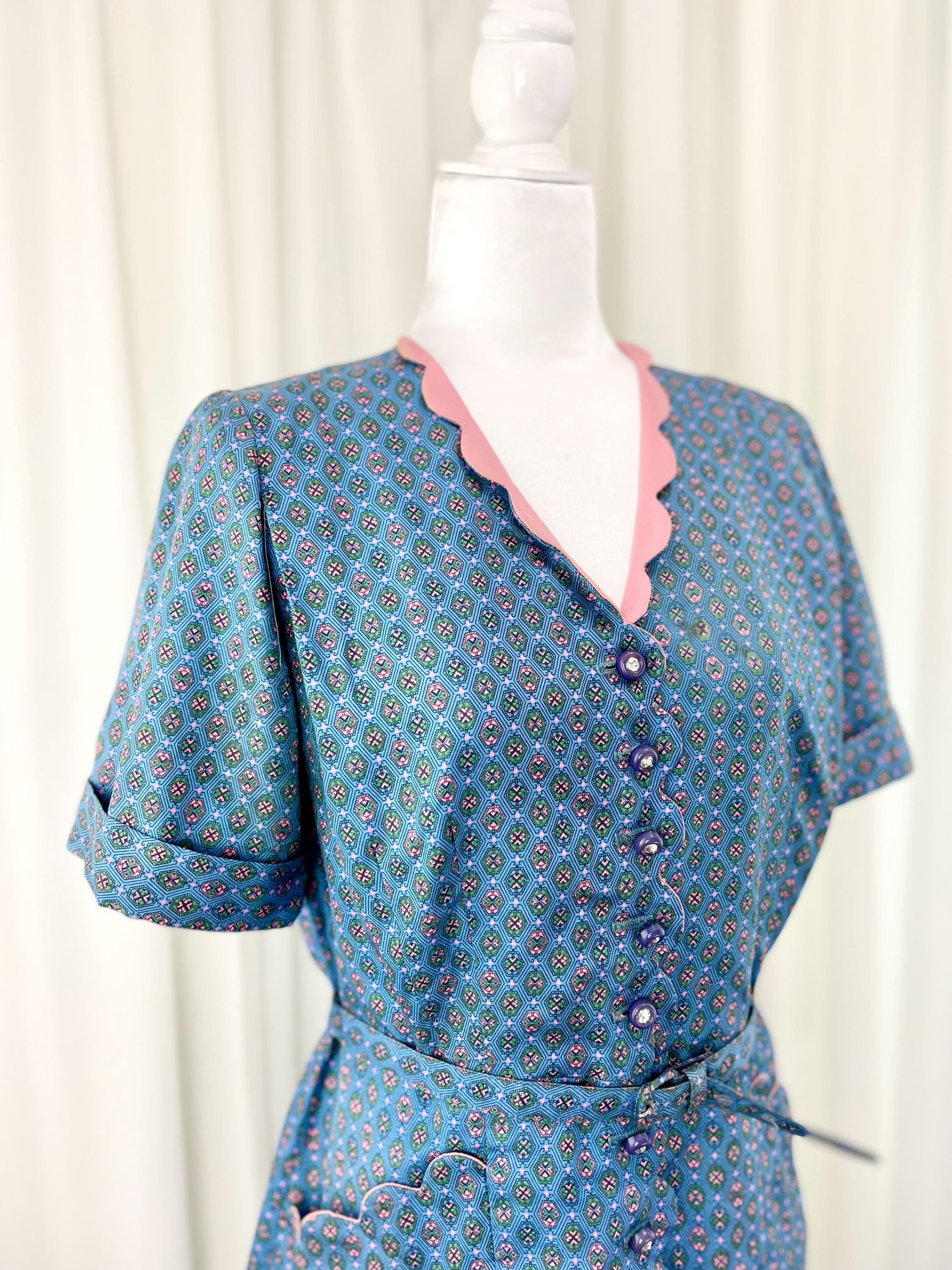 超希少 50s Vintage Rayon Faded Shirt Kasuri 超希少 50s Vintage Rayon Faded Shirt Kasuri