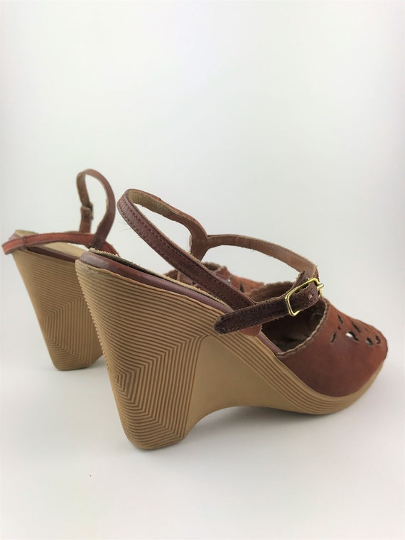 Vintage 1970s Sbicca Platform Wedge Sandals - Gem