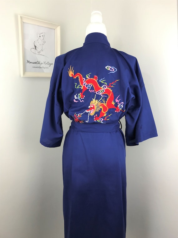 Vintage NOS 1970s Chinese Dragon Hand Embroidered… - image 3