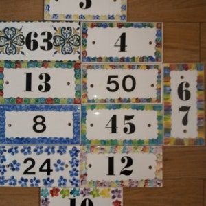 Hand Painted/Fired Tile House Number/Name