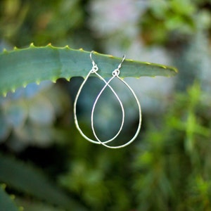 Minimal Jewelry, Silver and copper Love hoop earrings image 3